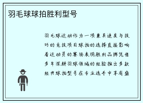 羽毛球球拍胜利型号
